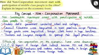 How did NonCooperation movement start with participation of middle class people in the cities E [upl. by Alana181]