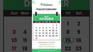 December 2023 Payroll Calendar for Small Business Owners  Weekly and SemiMonthly Schedules [upl. by Suivatra222]