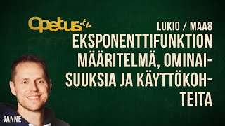 Eksponenttifunktion määritelmä ominaisuuksia ja käyttökohteita [upl. by Caresa]