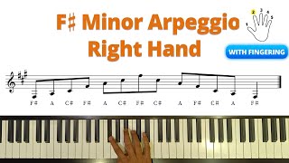 F Sharp Minor Arpeggio  Right Hand With Fingering  Trinity Grade 3 Arpeggios  Latest Syllabus [upl. by Pernas]