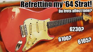 Refretting my 64 Fender Strat Do frets affect tone [upl. by Ysle406]