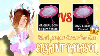 What people trade for the PARASOL OG vs 2020 Elegant Parasol Royale High Flashing warning [upl. by Rochus]