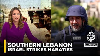 Israel strikes Nabatieh Five wounded in attack on southern Lebanon [upl. by Malorie]