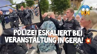 Polizei ESKALIERT bei Sommerfest in Gera völlig 😱💥 Jürgen Elsässer  Martin Sellner  Compact Verbot [upl. by Amerd]