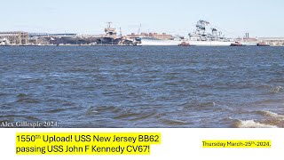 1550 Upload battleships battleship usnavy 4K USS New Jersey BB62 Move delawareriver [upl. by Malorie]