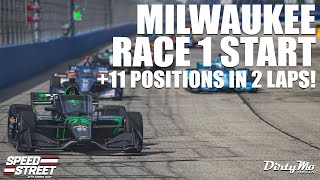 INDYCAR Milwaukee Race 1 Start Onboard [upl. by Elbag]