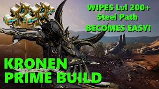 Warframe Godly Kronen Prime Build Wipes Lvl 200 Steel Path is Easy mode [upl. by Adnawuj]