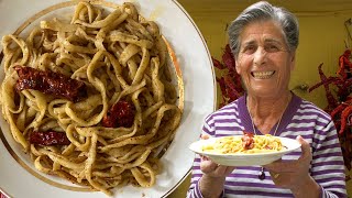 Enjoy Marias garlic chili pepper amp olive oil dressed sthridhlja pasta  Pasta Grannies [upl. by Merola]