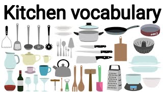 Kitchen vocabulary in English  Utensils names  Kitchen falsh crads  Sunshine English [upl. by Veda]