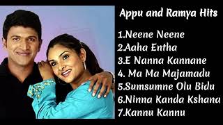 Puneeth Rajkumar Appu and Ramya Hit Songs [upl. by Annaili]