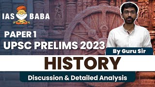 Detailed Analysis of UPSC Prelims 2023  HISTORY  GS 1  Answer Key Cut Off Explanation [upl. by Bianca]