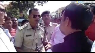 BJP Leader Fighting with DSP over Helmet [upl. by Assenar]