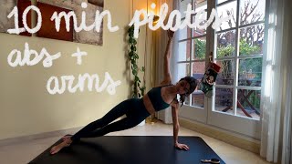 10 MIN flat stomach and lean arms pilates workout  no equipment  toning and lengthening [upl. by Lincoln]