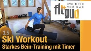 Bein Training amp Ski  Workout  Training zu Hause mit Timer [upl. by Rednal]