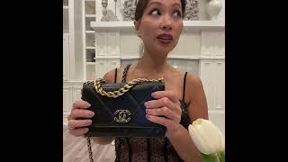 Vlog 125 Comparison between the Shiny Lambskin Quilted Chanel 19 WOC Black and Small Chanel boy bags [upl. by Cy]