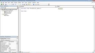 Microsoft Excel  VBA Code on the Workbook Open Event [upl. by Aerdnas]