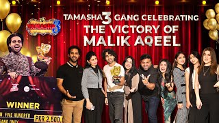 Malik Aqeel Celebrating Tamasha Season 3 Victory [upl. by Anerul]