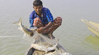 natural fishing in bangladesh  catfish catching [upl. by Caitrin653]