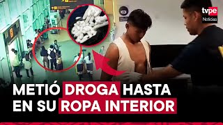 Aeropuerto Jorge Chávez sujeto intentó viajar a España con droga en su ropa interior [upl. by Levina]