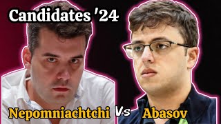 Nepomniachtchi vs Abasov  Candidates 2024  No Commentary Game [upl. by Posehn]