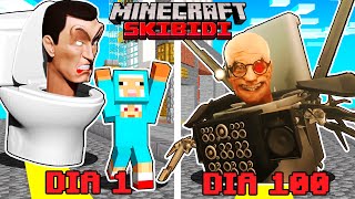 SOBREVIVÍ 100 DÍAS a los SKIBIDI TOILET en Minecraft HARDCORE Dia 1 [upl. by Eserahs298]