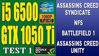 ASUS GTX 1050 Ti 4GB  core i5 6500  Test  Gameplay in 4 games  1080p Test 1 [upl. by Acinnad340]