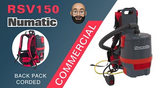 Numatic  Nacecare RSV150 Backpack Vacuum Cleaner  Vacuum Warehouse Canada [upl. by Ynattib]