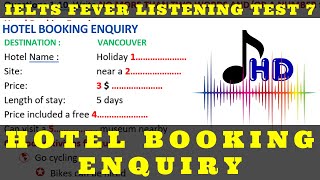 Hotel Booking Enquiry IELTS fever listening test 7 [upl. by Elva]