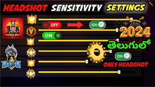 NEW HEADSHOT SENSITIVITY SETTINGS FREE FIRE TELUGU 2024  BEST SENSITIVITY FREE FIRE TELUGU [upl. by Aihsekin]