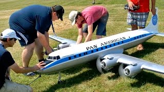 DC6B PAN AMERICAN GIGANTIC RC AIRLINER MODEL DEMO FLIGHT  RC Airshow Airliner Meeting 2015 [upl. by Massiw137]