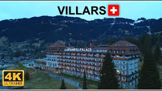 Villars sur Ollon Switzerland Evening walk and drone footage après ski  4k switzerland villars [upl. by Vida]