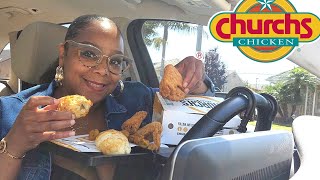 I MET UP WITH MY EX TODAY  TRYING CHURCHS JALAPENO CHEDDAR BISCUITS amp FRIED CHICKEN WINGS [upl. by Kris]