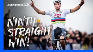 NINTH STRAIGHT VICTORY 🔥😮‍💨  CycloCross X2O Trophy Koksijde Highlights  Eurosport [upl. by Obbard819]