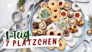 1 Teig 7 Plätzchen Einfach und schnell viele Plätzchen  Kekse backen  Plätzchenteller  TRYTRYTRY [upl. by Alicsirp]