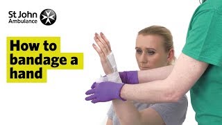 How to Bandage A Hand  First Aid Training  St John Ambulance [upl. by Mureil]