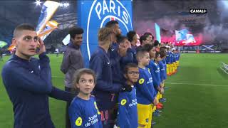 OM  PSG 2018  Lentrée des joueurs pénètrent dans un Vélodrome bouillant   281018 [upl. by Allveta]