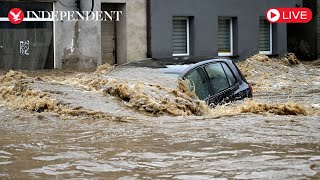 Live View of Oder River in Poland as deadly flooding causes devastation across Europe [upl. by Llessur]