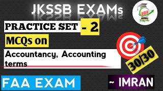 Top 500 MCQs on AccountancytermsTarget 3030  Practice Set2 JKSSB Finance Accounts Assistant [upl. by Agosto]