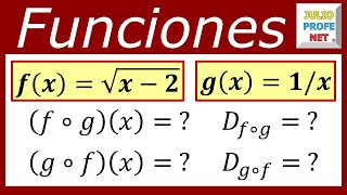 FUNCIONES COMPUESTAS Y SUS DOMINIOS [upl. by Hametaf]