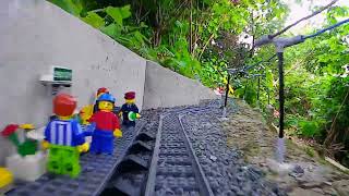 LEGO Train 7898  Full OnBoard Ride all the Way down in the Garden and back  Drivers View [upl. by Trebeh]