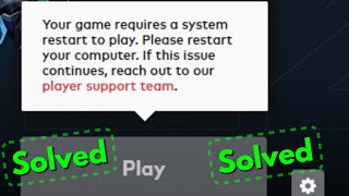 Fix valorant your game requires a system restart to playPlease restart your computer windows 107 [upl. by Anaerda]