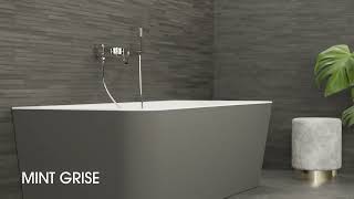 Baignoire semiilot murale MINT 180 Grise by SPALINA [upl. by Atsyrk]