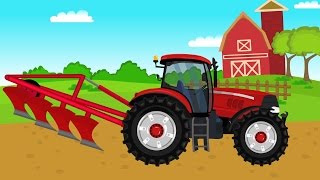 Folding and using the red tractor  plowing the field for sowing [upl. by O'Donnell]