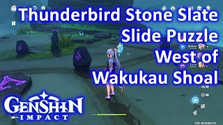 Thunderbird Stone Slate Slide Puzzle West of Wakukau Shoal Genshin Impact [upl. by Sinaj214]