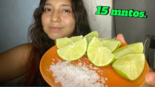 ASMR 15 minutos comiendo limon con sal 🥰🍋‍🟩🍋🧂 asmr parati viral [upl. by Farkas]