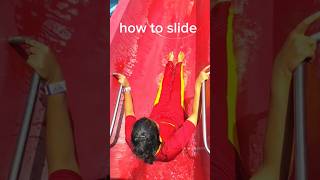 Slide kaise krte hai 🤣  how to slide waterpark shorts slide vlogswithakashr vlog [upl. by Qirat891]