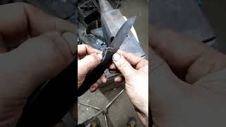 Klappmesser mit Ebenholz Linerlook knife handmade forging blacksmith [upl. by Deni]