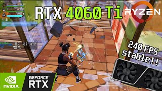 🚀 RTX 4060 Ti  Ryzen 5 5600X · 240fps capped · Fortnite CHAPTER 5 · COMPETITIVE SETTINGS [upl. by Mehalick]