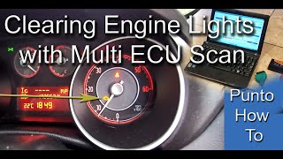 Using Multi ECU Scan to reset warning lights and error codes Fiat cars Punto Evo [upl. by Arenat]