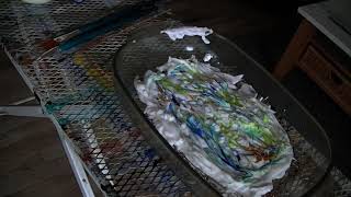 Acrylmalerei  Rasierschaum Painting acrylic with shaving foam [upl. by Oiratnom]